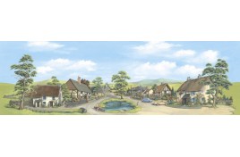 Village with Pond Backscene Medium
